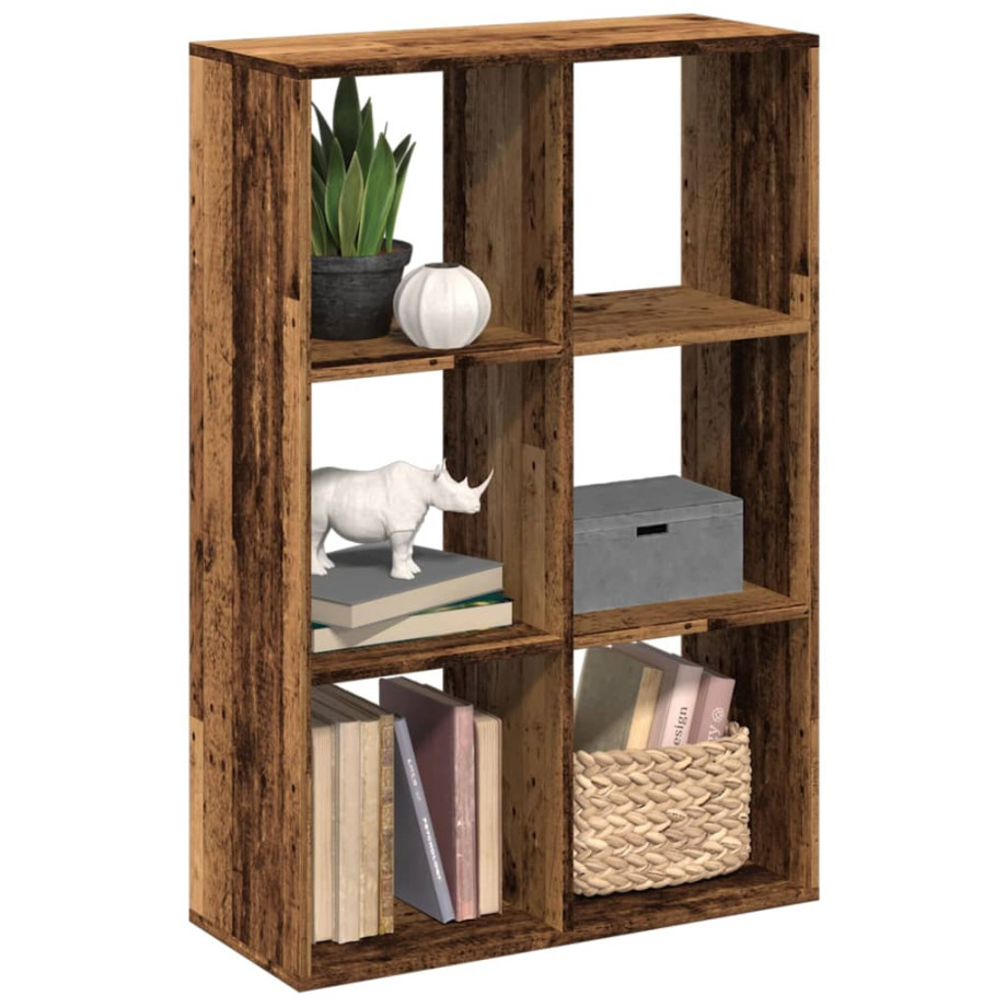 vidaXL Kamerscherm / boekenkast 69,5x29x103,5 cm hout oud houtkleurig afbeelding 1