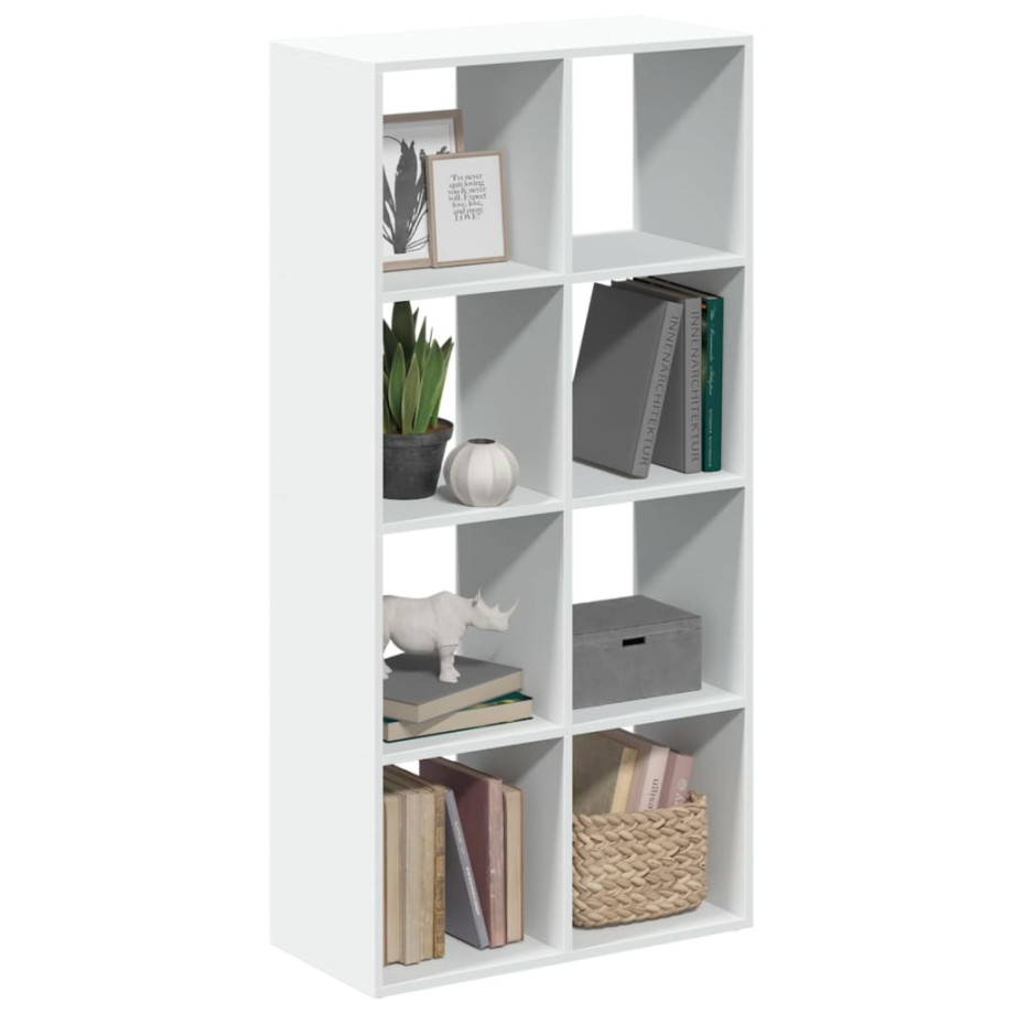 vidaXL Kamerscherm / boekenkast 69,5x29x137,5 cm bewerkt hout wit afbeelding 1