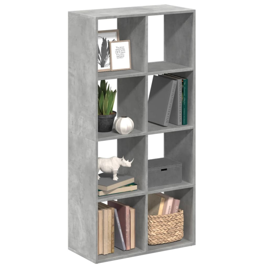 vidaXL Kamerscherm / boekenkast 69,5x29x137,5 cm hout betongrijs afbeelding 1