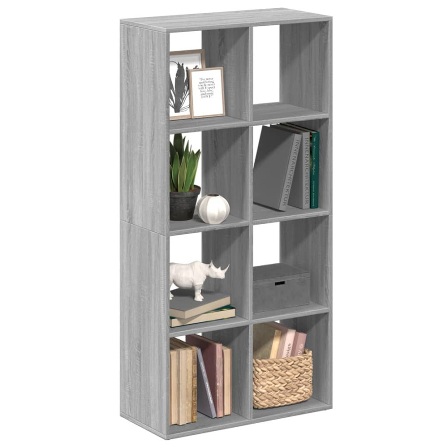 vidaXL Kamerscherm / boekenkast 69,5x29x137,5 cm hout grijs sonoma eik afbeelding 1