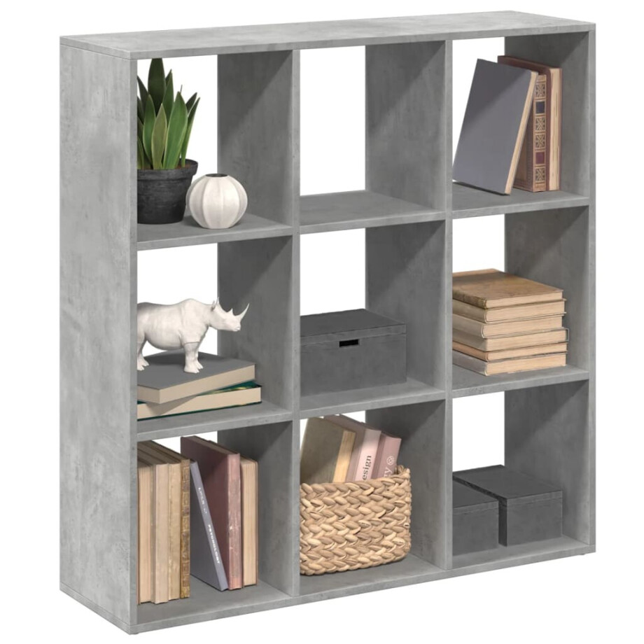 vidaXL Kamerscherm / boekenkast 102x29x103,5 cm hout betongrijs vidaXL Kamerscherm / boekenkast 102x29x103,5 cm hout betongrijs afbeelding 1