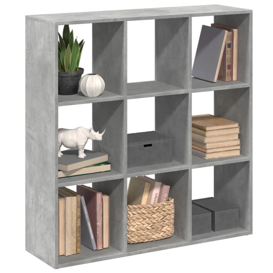 vidaXL Kamerscherm / boekenkast 102x29x103,5 cm hout betongrijs afbeelding 1