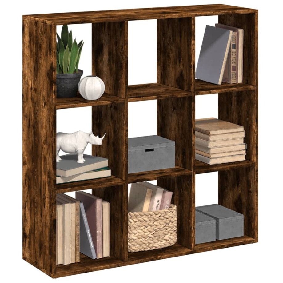vidaXL Kamerscherm / boekenkast 102x29x103,5 cm hout gerookt eiken vidaXL Kamerscherm / boekenkast 102x29x103,5 cm hout gerookt eiken afbeelding 1