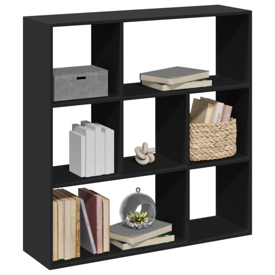 vidaXL Kamerscherm / boekenkast 102x29x103,5 cm bewerkt hout zwart afbeelding 1