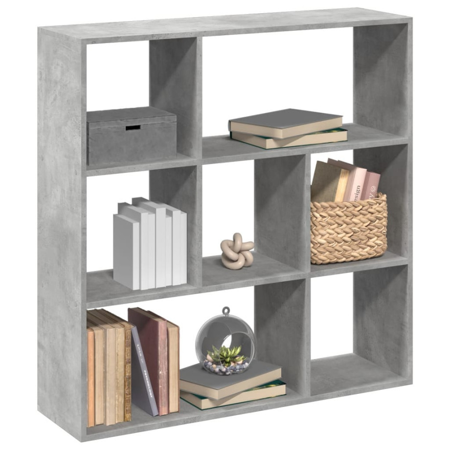 vidaXL Kamerscherm / boekenkast 102x29x103,5 cm hout betongrijs afbeelding 1