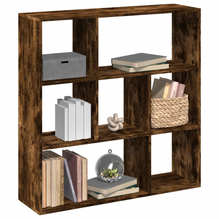 vidaXL Kamerscherm / boekenkast 102x29x103,5 cm hout gerookt eiken afbeelding 1