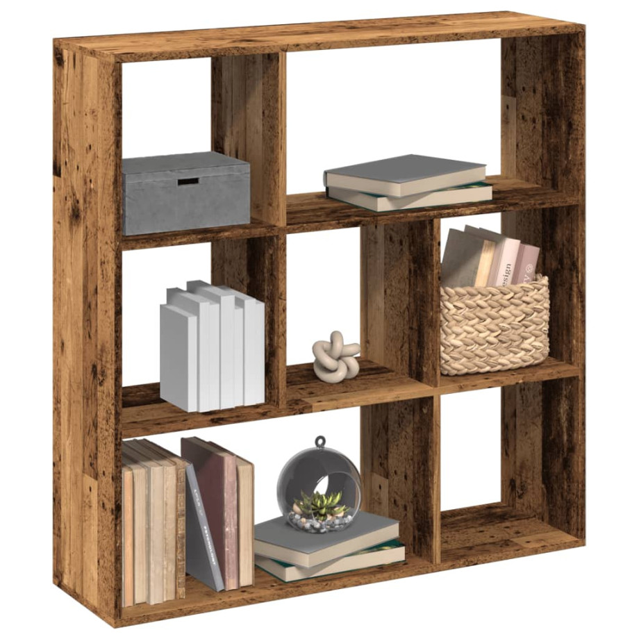 vidaXL Kamerscherm / boekenkast 102x29x103,5 cm hout oud houtkleurig afbeelding 1