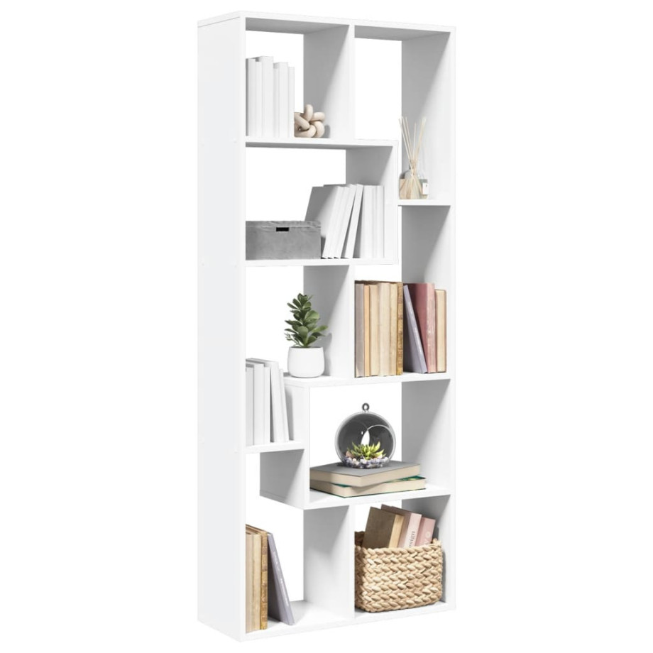 vidaXL Kamerscherm / boekenkast 67x25x161,5 cm bewerkt hout wit afbeelding 1