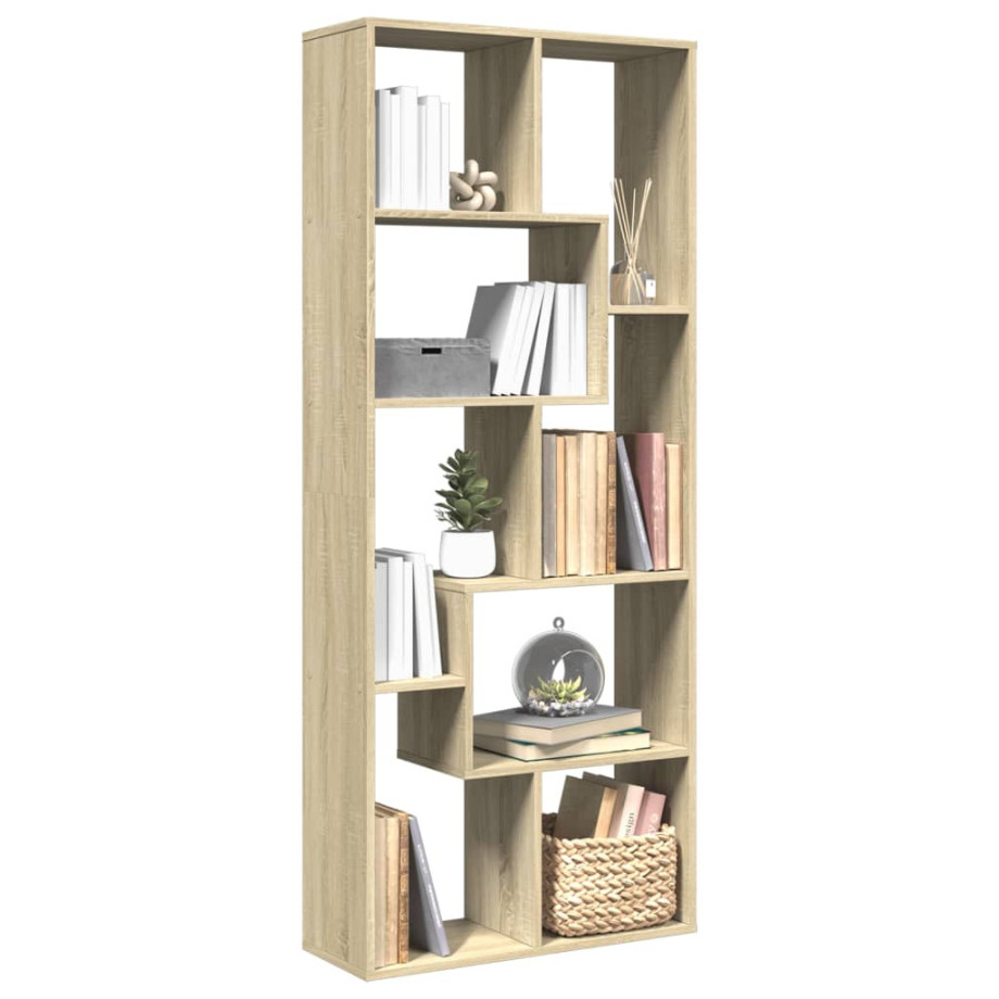 vidaXL Kamerscherm / boekenkast 67x25x161,5 cm hout sonoma eikenkleur afbeelding 1