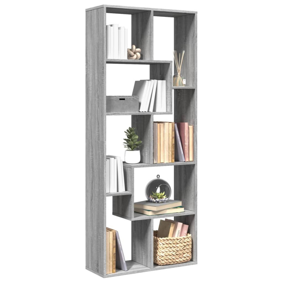 vidaXL Kamerscherm / boekenkast 67x25x161,5 cm hout grijs sonoma eiken afbeelding 1