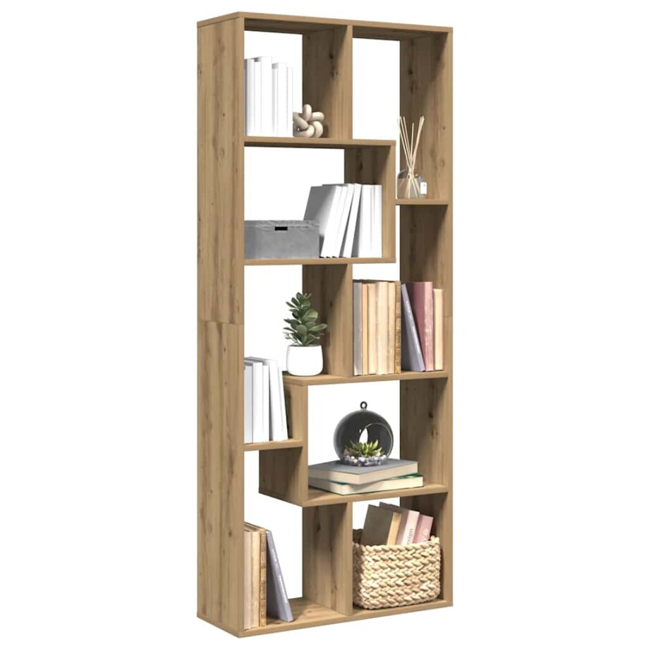 vidaXL Kamerscherm / boekenkast 67x25x161,5 cm hout artisanaal eiken afbeelding 1