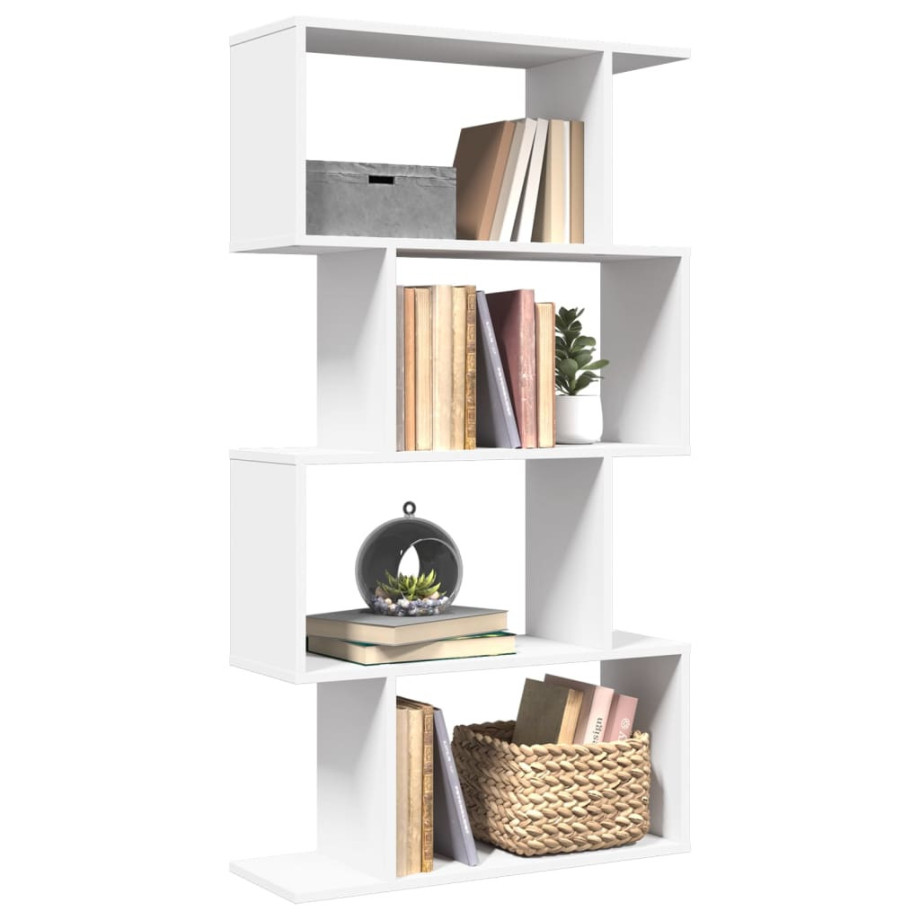 vidaXL Kamerscherm / boekenkast 4-laags 70x24x129 cm bewerkt hout wit afbeelding 1