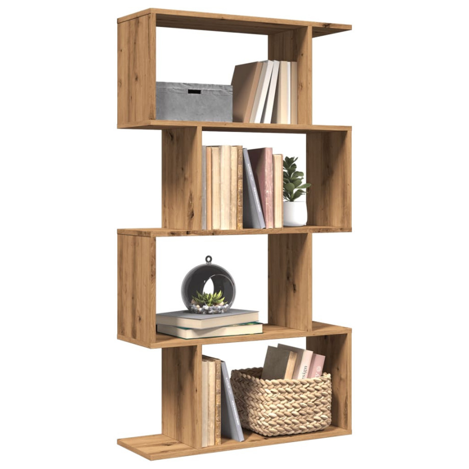 vidaXL Kamerscherm / boekenkast 4-laags 70x24x129 cm hout artisanaal afbeelding 1