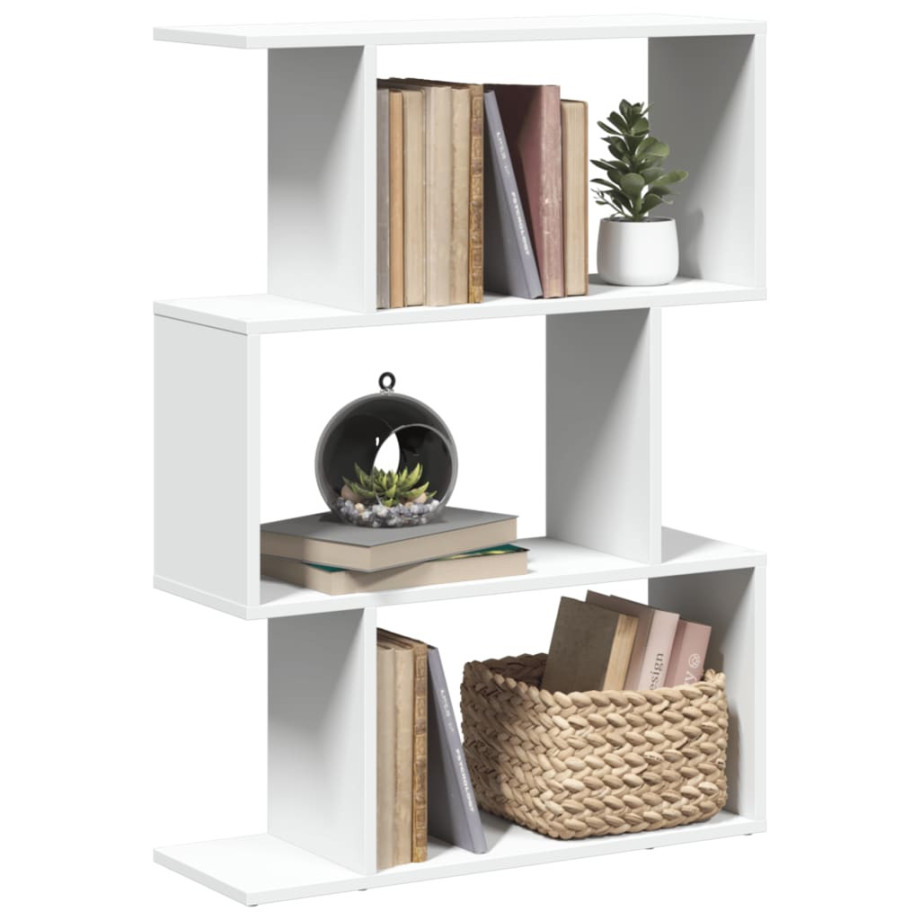 vidaXL Kamerscherm / boekenkast 3-laags 70x24x97 cm bewerkt hout wit afbeelding 1