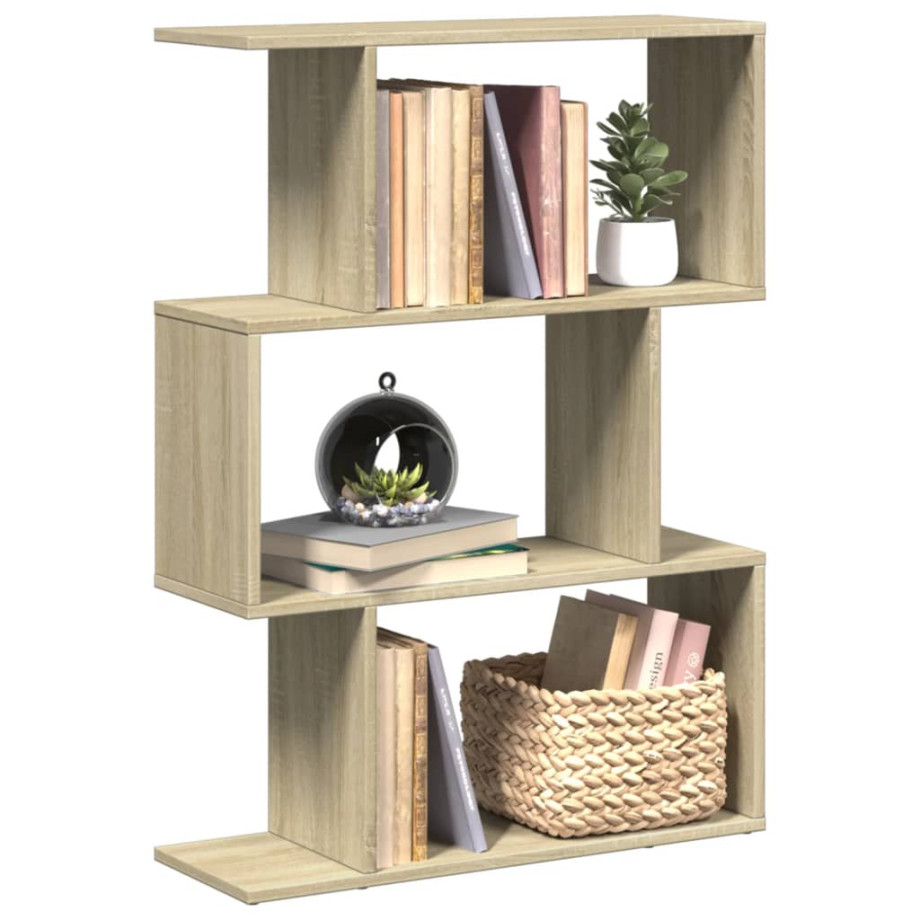 vidaXL Kamerscherm / boekenkast 3-laags 70x24x97 cm hout sonoma eiken afbeelding 1