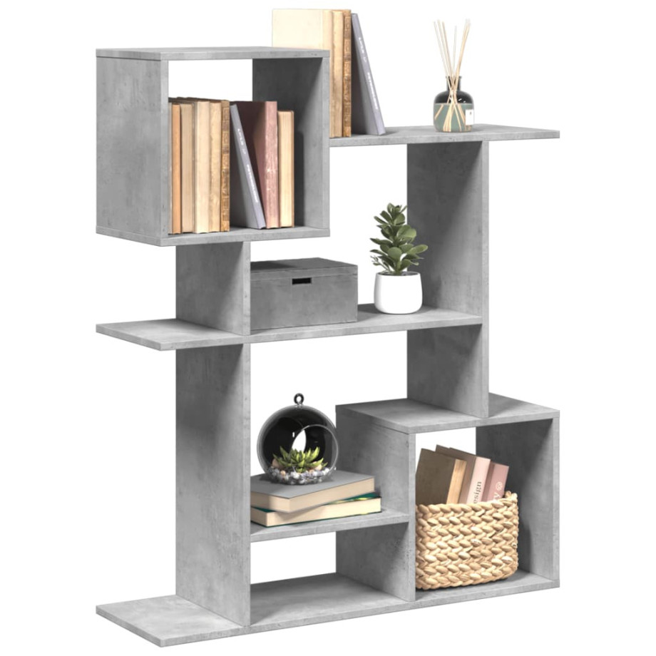 vidaXL Kamerscherm / boekenkast 92x29x112 cm hout betongrijs afbeelding 1