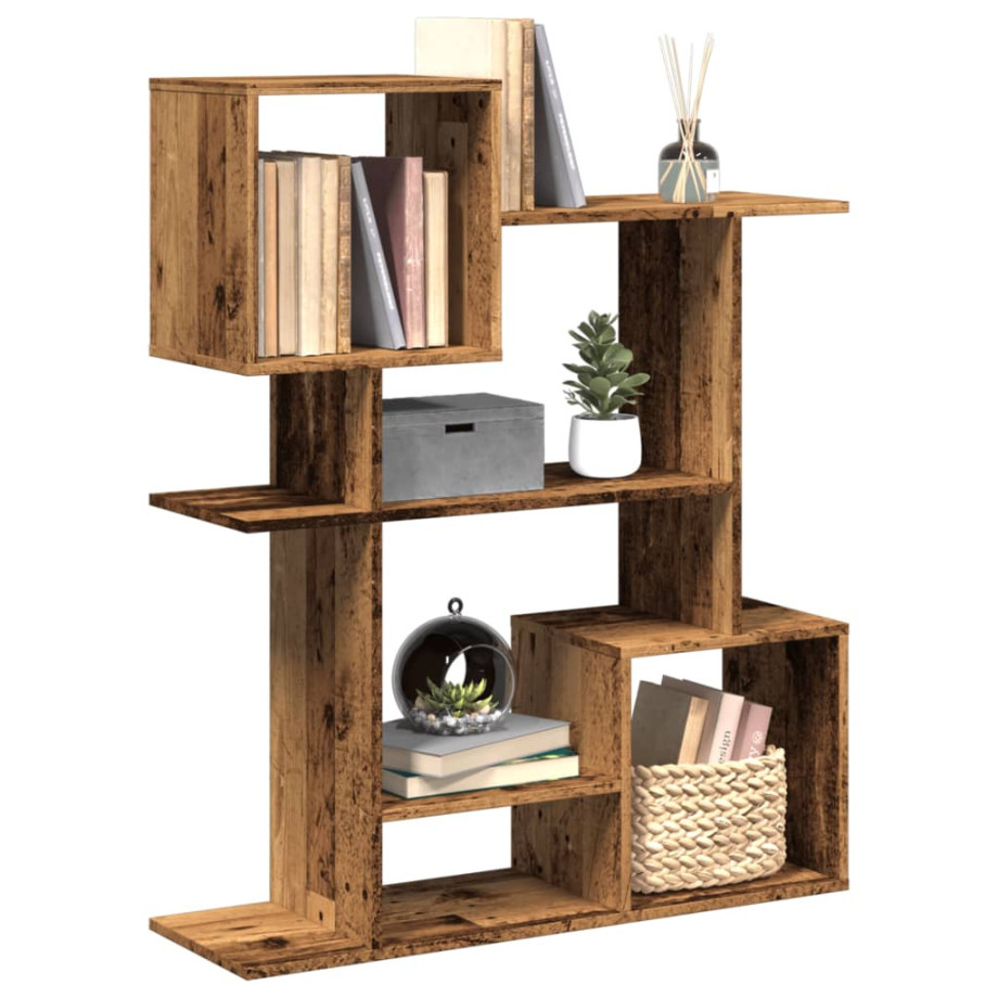 vidaXL Kamerscherm / boekenkast 92x29x112 cm hout oud houtkleurig afbeelding 1