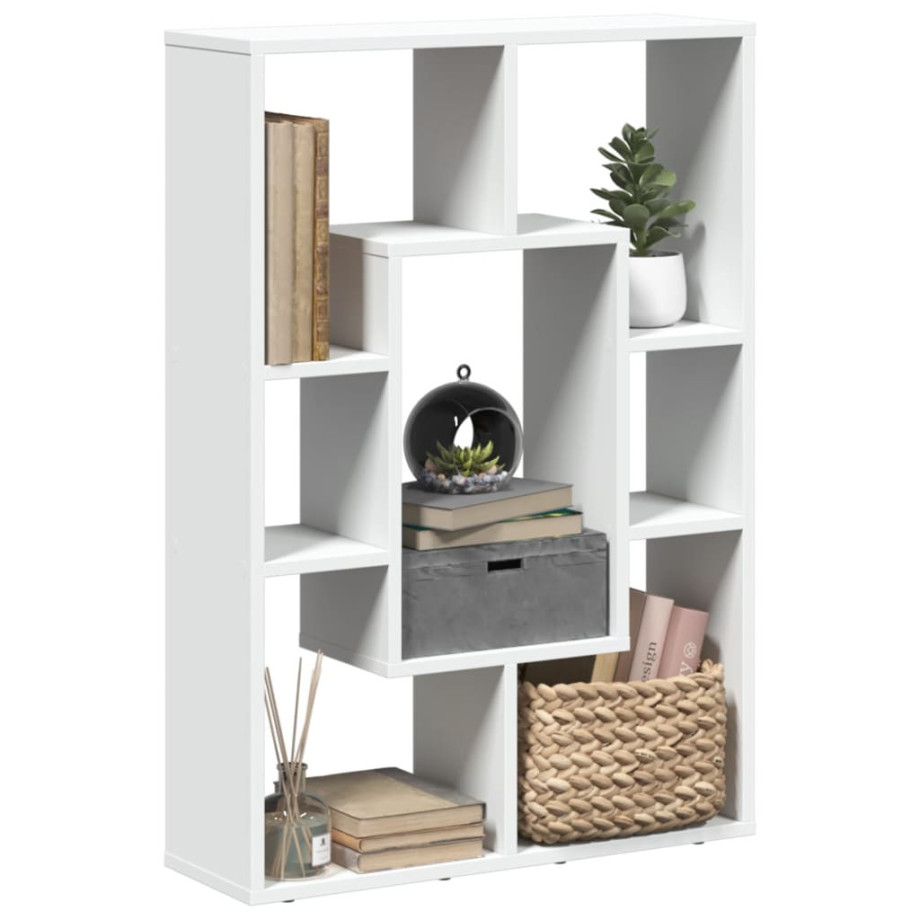 vidaXL Boekenkast 63x20x90 cm bewerkt hout wit afbeelding 1