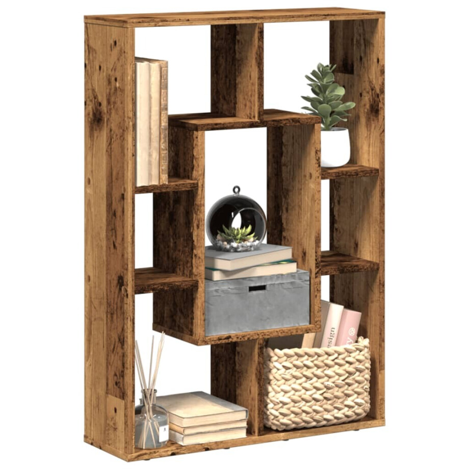vidaXL Boekenkast 63x20x90 cm bewerkt hout oud houtkleurig afbeelding 1