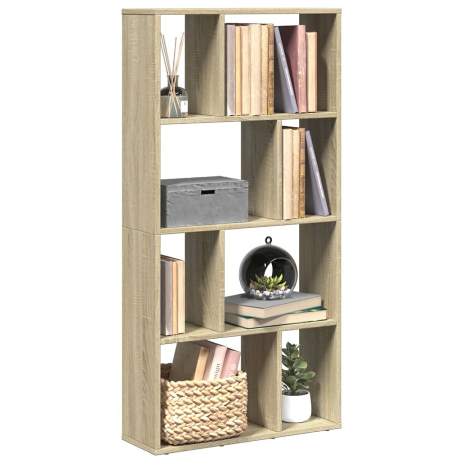 vidaXL Boekenkast 60x20x120,5 cm bewerkt hout sonoma eikenkleurig afbeelding 1