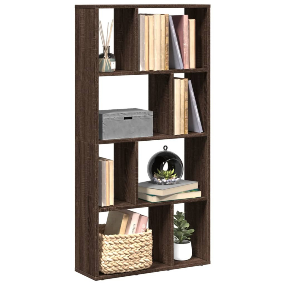 vidaXL Boekenkast 60x20x120,5 cm bewerkt hout bruin eikenkleurig afbeelding 1