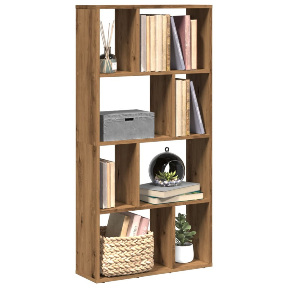 vidaXL Boekenkast 60x20x120,5 cm bewerkt hout artisanaal eikenkleurig afbeelding 1