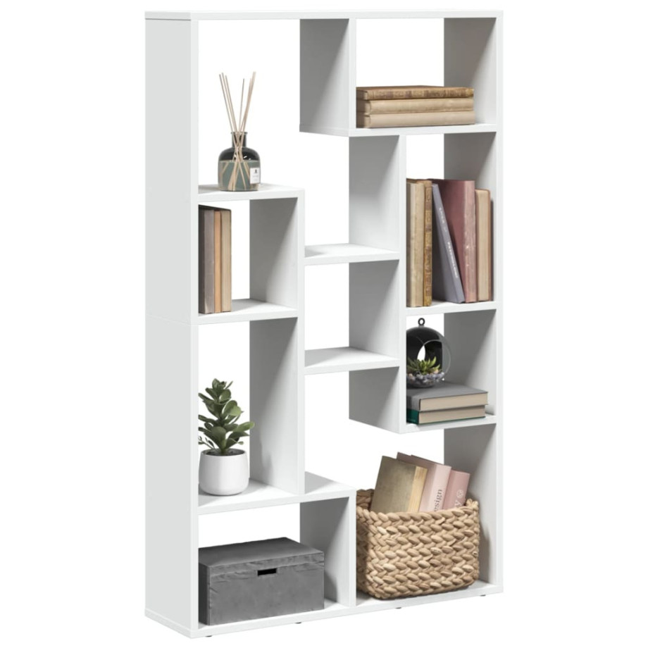 vidaXL Boekenkast 72x20x120 cm bewerkt hout wit afbeelding 1