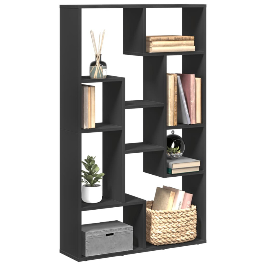 vidaXL Boekenkast 72x20x120 cm bewerkt hout zwart afbeelding 1