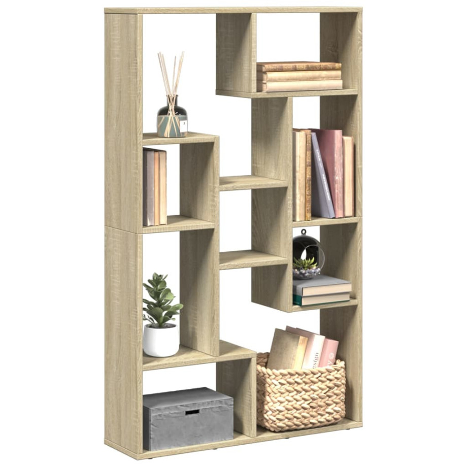 vidaXL Boekenkast 72x20x120,5 cm bewerkt hout sonoma eikenkleurig afbeelding 1