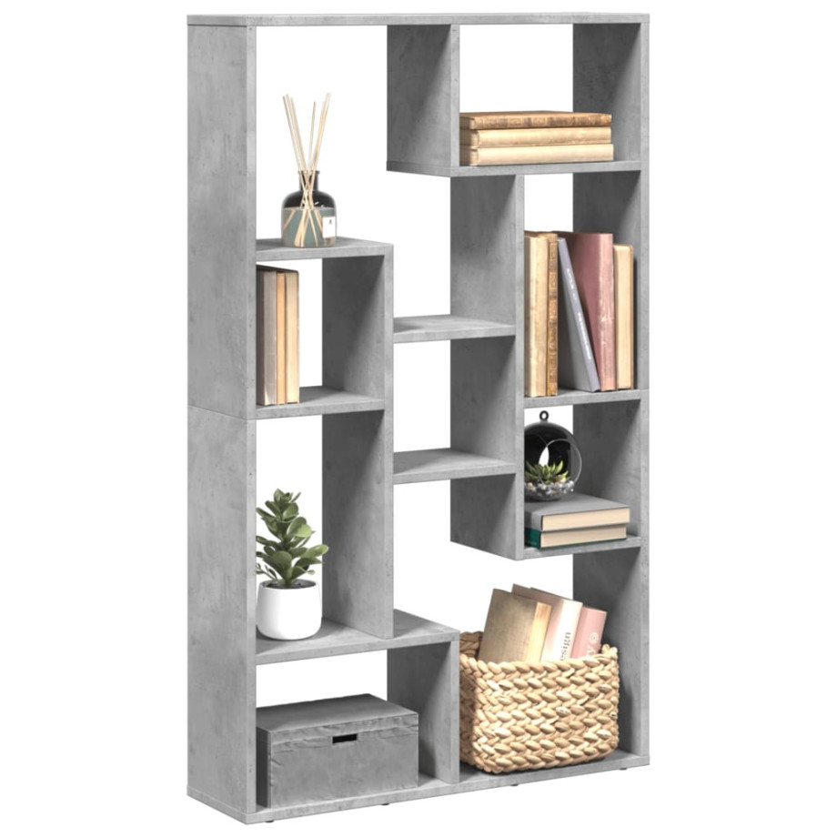 vidaXL Boekenkast 72x20x120 cm bewerkt hout betongrijs afbeelding 1