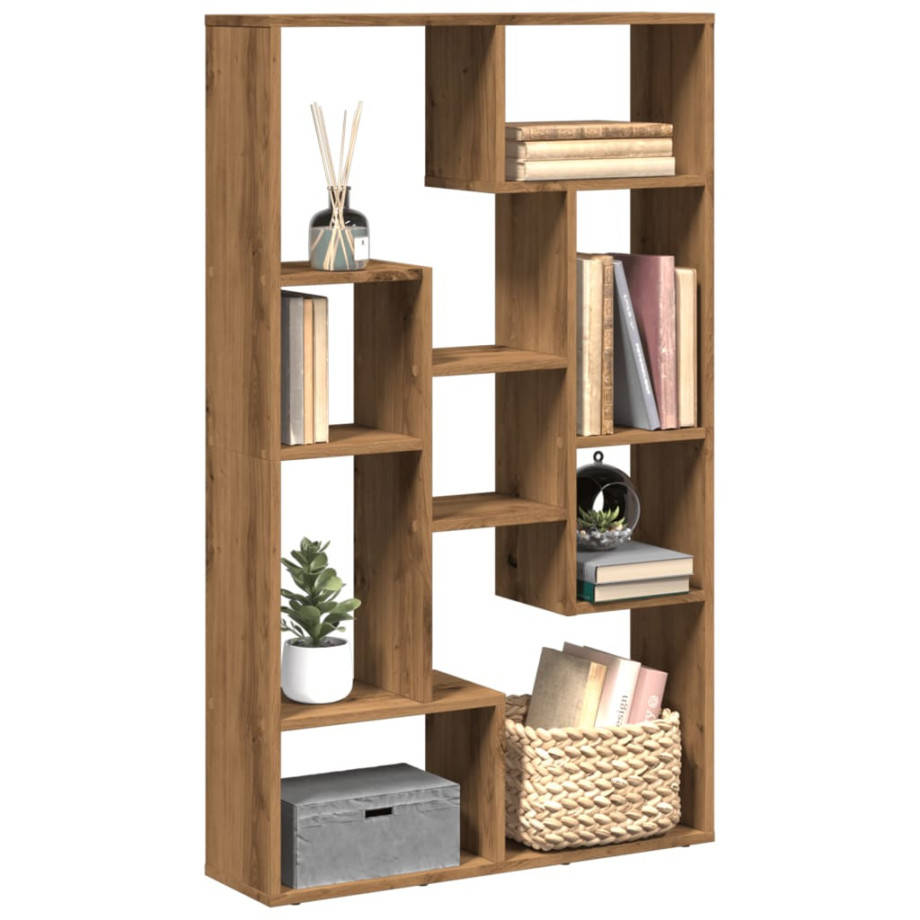 vidaXL Boekenkast 72x20x120,5 cm bewerkt hout artisanaal eikenkleurig afbeelding 1
