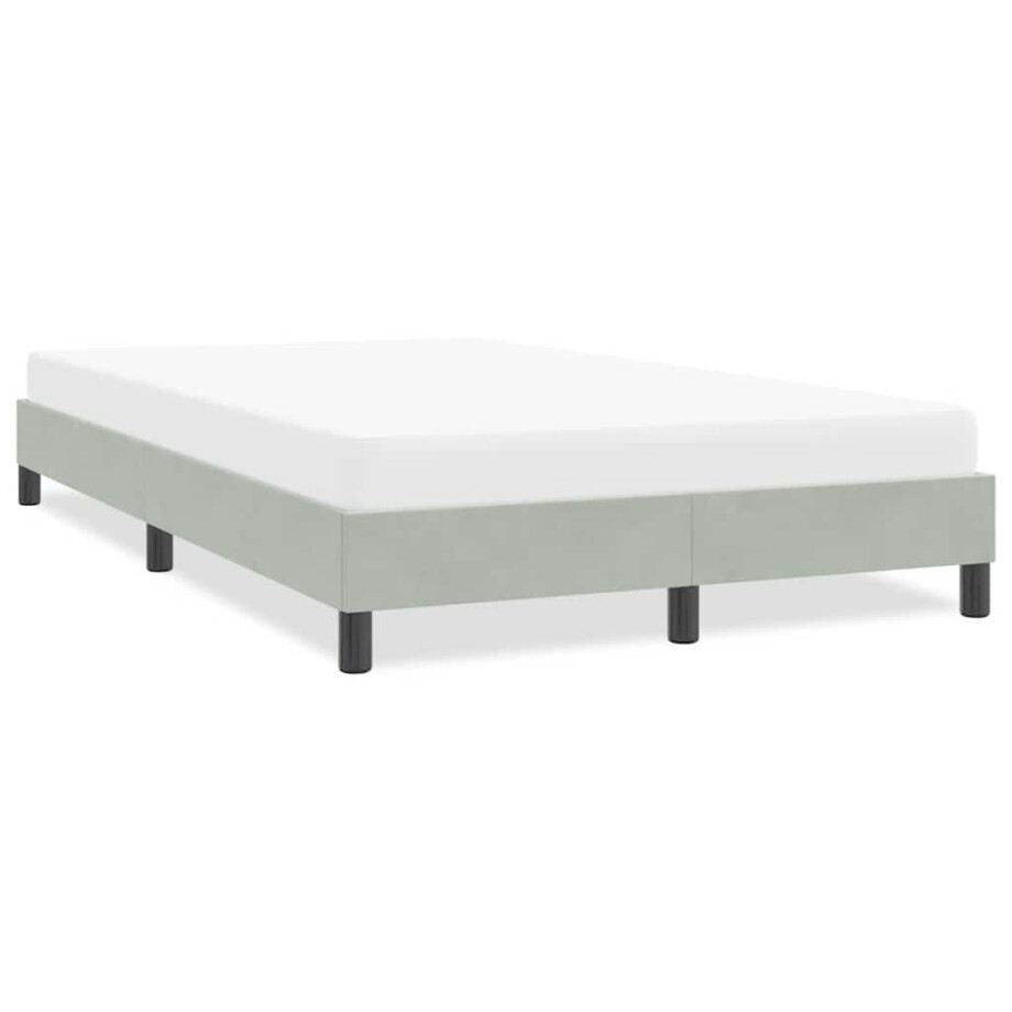 vidaXL Bedframe zonder matras 120x210 cm fluweel lichtgrijs vidaXL Bedframe zonder matras 120x210 cm fluweel lichtgrijs afbeelding 1