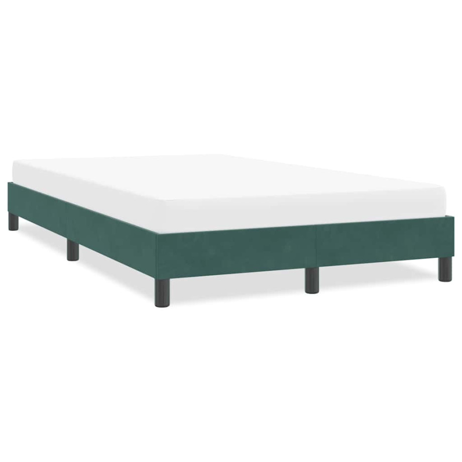 vidaXL Bedframe zonder matras 120x210 cm fluweel donkergroen afbeelding 1