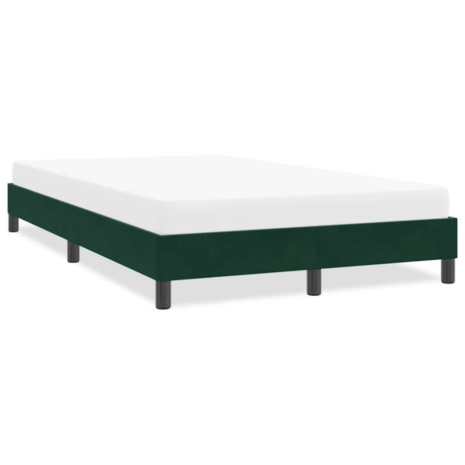 vidaXL Bedframe zonder matras 120x210 cm fluweel donkergroen vidaXL Bedframe zonder matras 120x210 cm fluweel donkergroen afbeelding 1