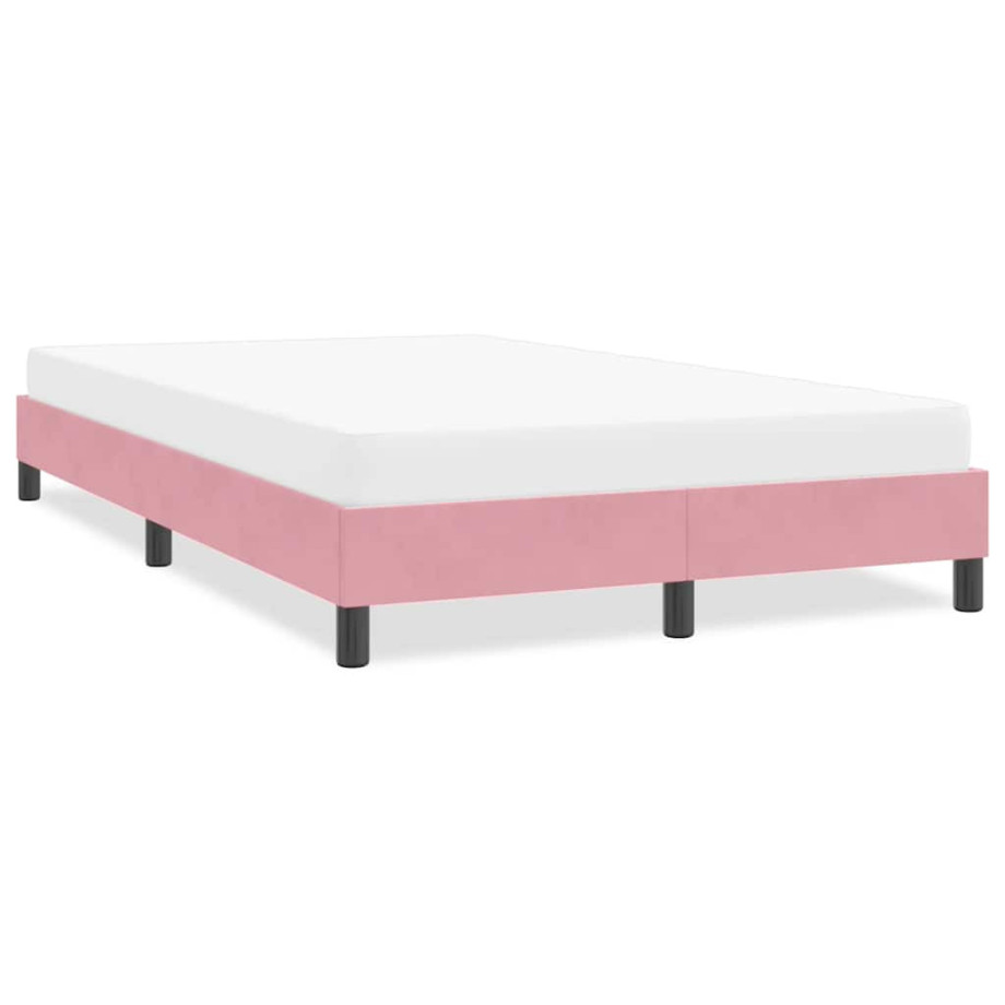 vidaXL Bedframe zonder matras 120x210 cm fluweel roze afbeelding 1