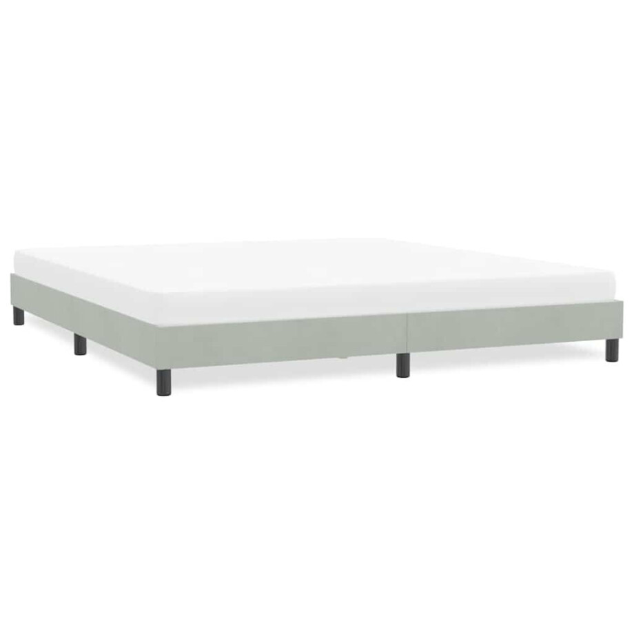 vidaXL Bedframe zonder matras 180x210 cm fluweel lichtgrijs afbeelding 1