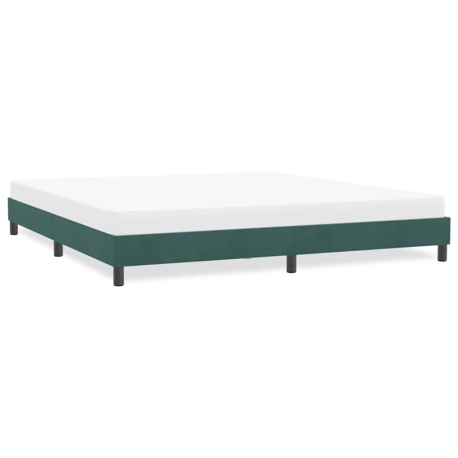 vidaXL Bedframe zonder matras 180x210 cm fluweel donkergroen afbeelding 1