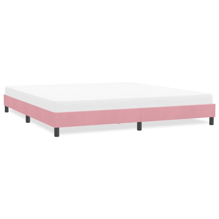 vidaXL Bedframe zonder matras 180x210 cm fluweel roze afbeelding 1