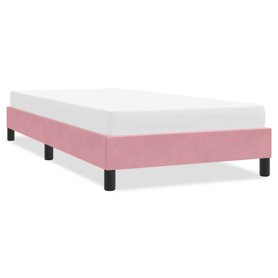 vidaXL Bedframe zonder matras 80x220 cm fluweel roze afbeelding 1