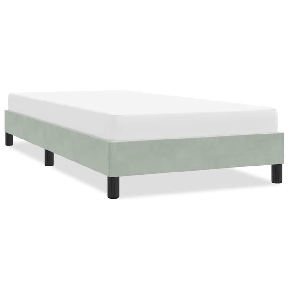 vidaXL Bedframe zonder matras 90x220 cm fluweel lichtgrijs afbeelding 1