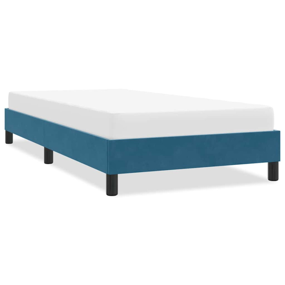 vidaXL Bedframe zonder matras 90x220 cm fluweel donkerblauw afbeelding 1