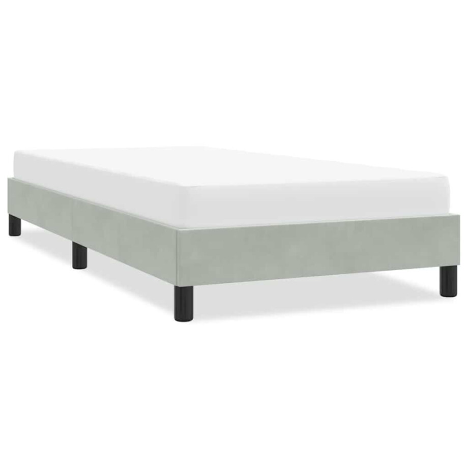 vidaXL Bedframe zonder matras 100x220 cm fluweel lichtgrijs vidaXL Bedframe zonder matras 100x220 cm fluweel lichtgrijs afbeelding 1