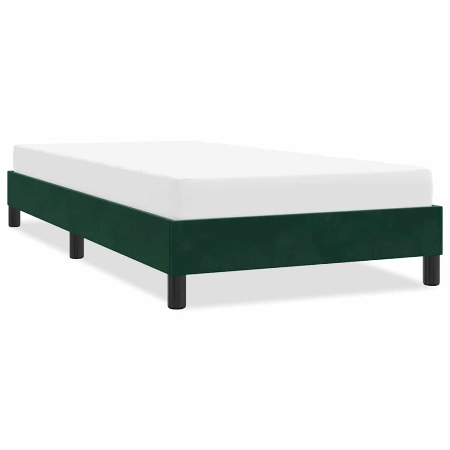 vidaXL Bedframe zonder matras 100x220 cm fluweel donkergroen vidaXL Bedframe zonder matras 100x220 cm fluweel donkergroen afbeelding 1
