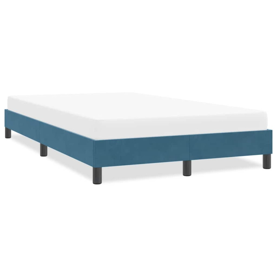 vidaXL Bedframe zonder matras 120x220 cm fluweel donkerblauw afbeelding 1