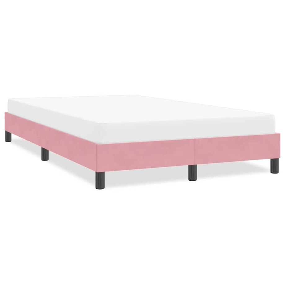 vidaXL Bedframe zonder matras 120x220 cm fluweel roze afbeelding 1
