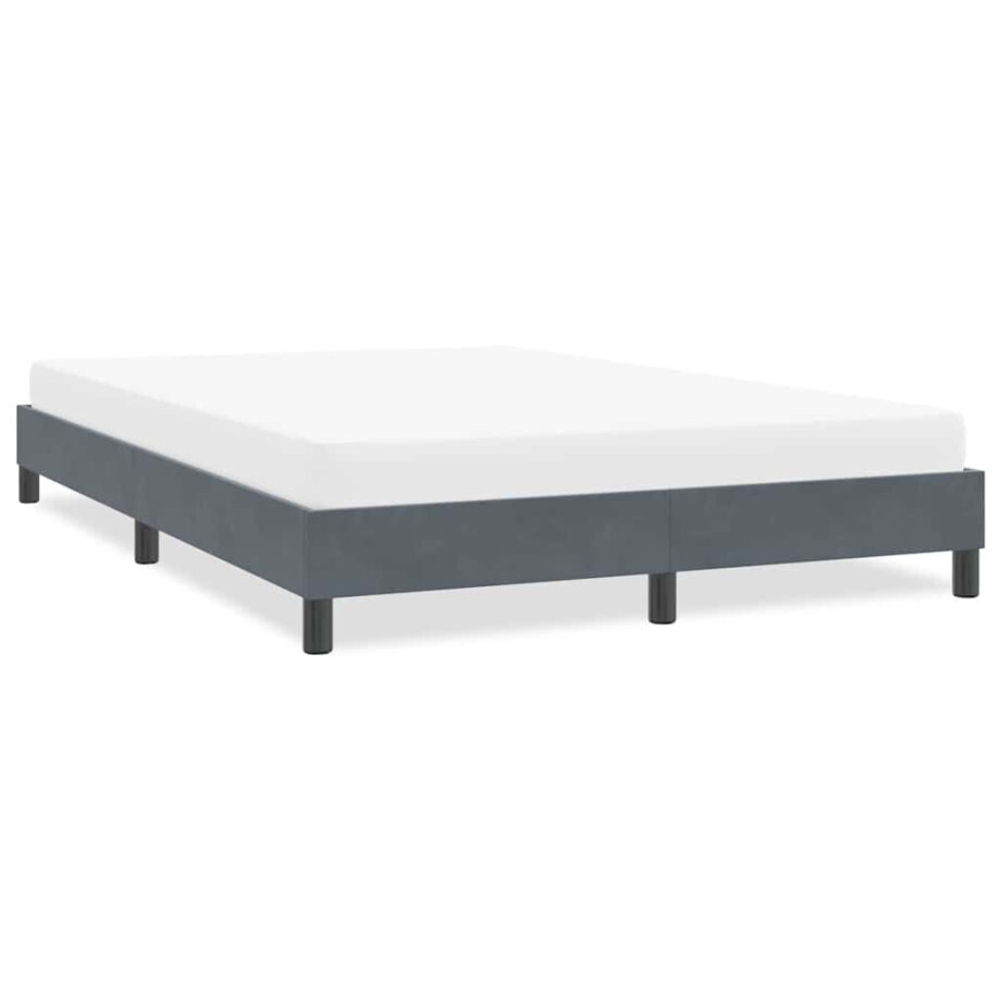 vidaXL Bedframe zonder matras 140x220 cm fluweel donkergrijs vidaXL Bedframe zonder matras 140x220 cm fluweel donkergrijs afbeelding 1