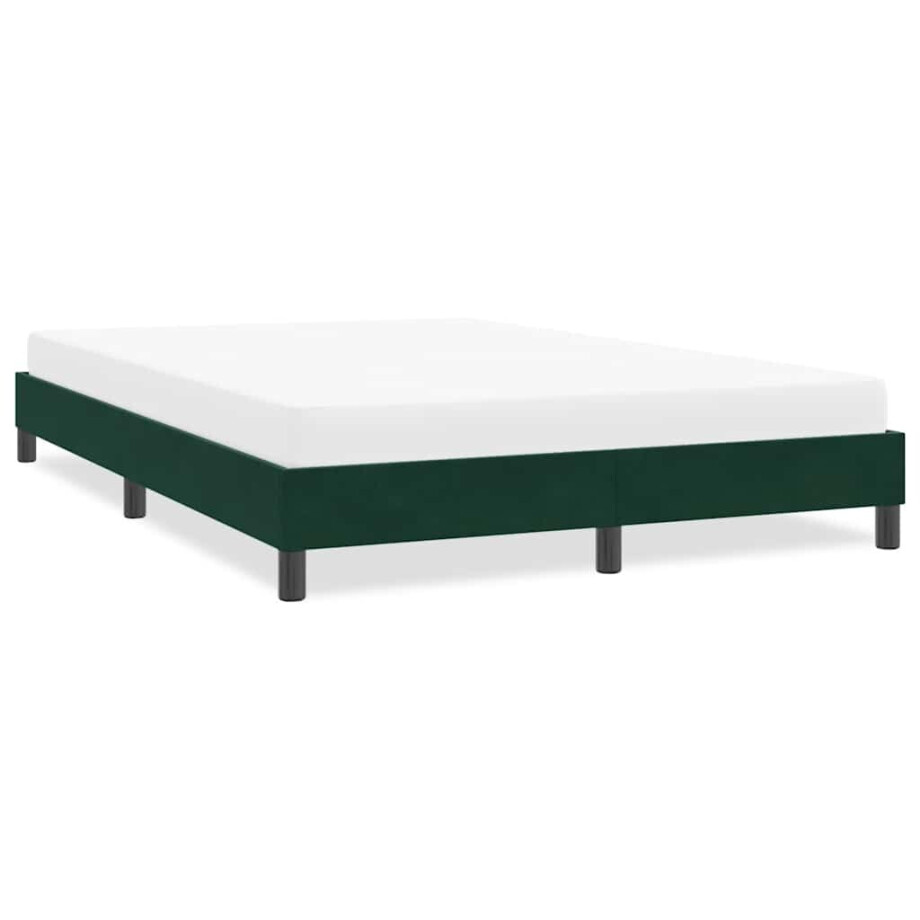 vidaXL Bedframe zonder matras 140x220 cm fluweel donkergroen vidaXL Bedframe zonder matras 140x220 cm fluweel donkergroen afbeelding 1