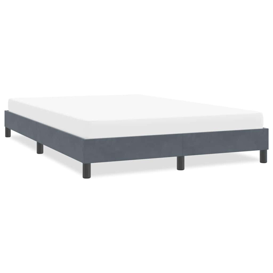 vidaXL Bedframe zonder matras 160x220 cm fluweel donkergrijs vidaXL Bedframe zonder matras 160x220 cm fluweel donkergrijs afbeelding 1