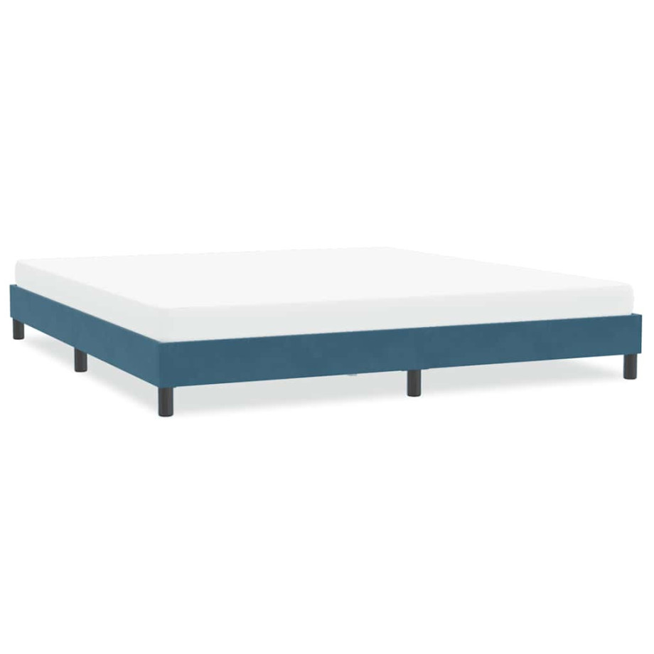 vidaXL Bedframe zonder matras 200x220 cm fluweel donkerblauw afbeelding 1