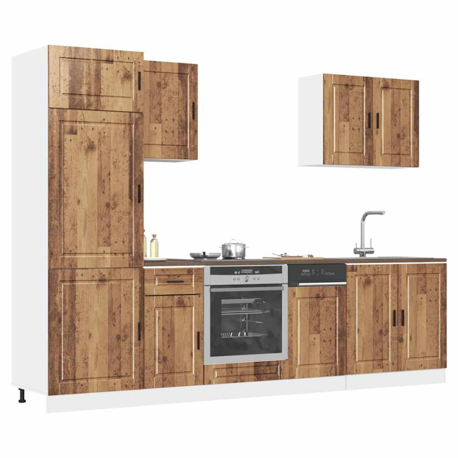 vidaXL 7-delige Keukenkastenset Porto bewerkt hout oud houtkleurig afbeelding 1